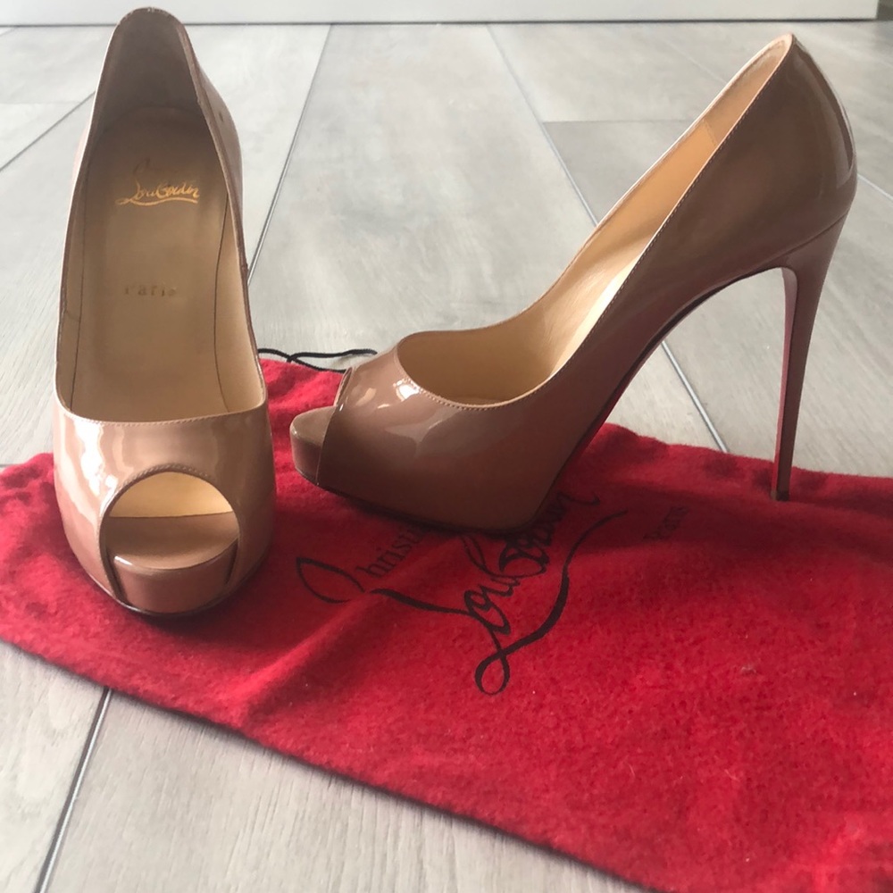 Christian LouBoutin Nude Patten Leather Heels